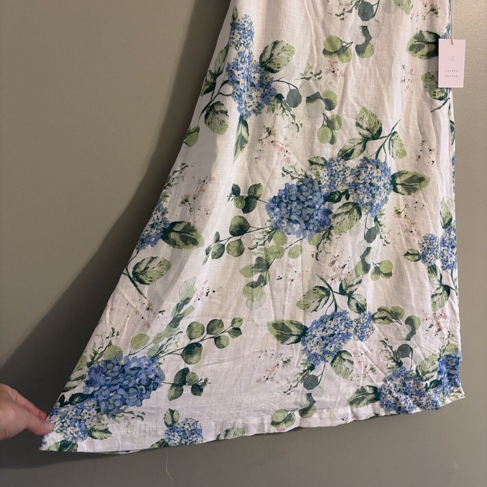 NWT Lauren Conrad Women's Midi Belted Floral Skirt Linen Blend Easter Cottage S - Picture 4 of 13
